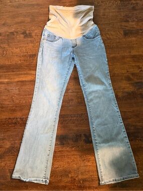 Indigo Blue Maternity Size Small Light Wash Flare Jean Bootcut Pregnancy Denim